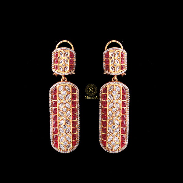 Raagini Ruby Polki Designer Earrings