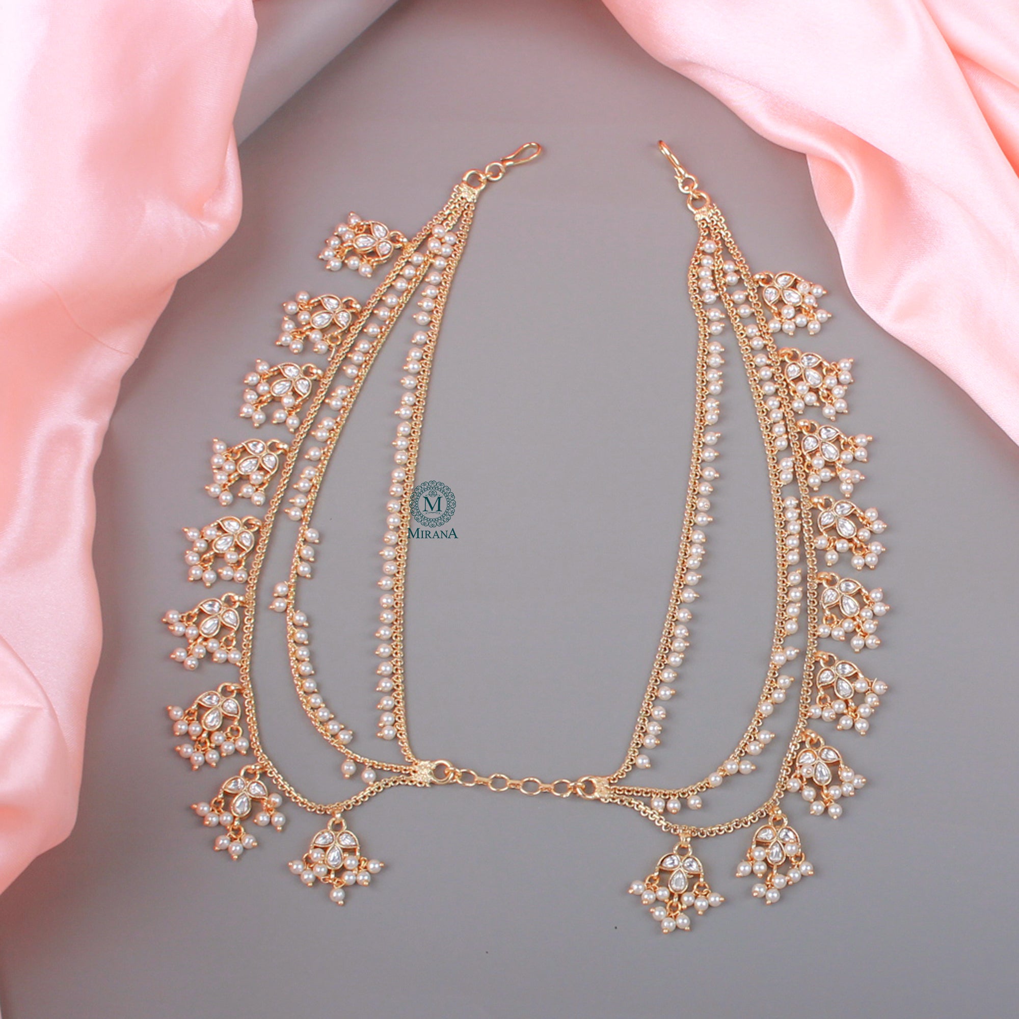 Saanvi Pearl Polki Designer Hairpin