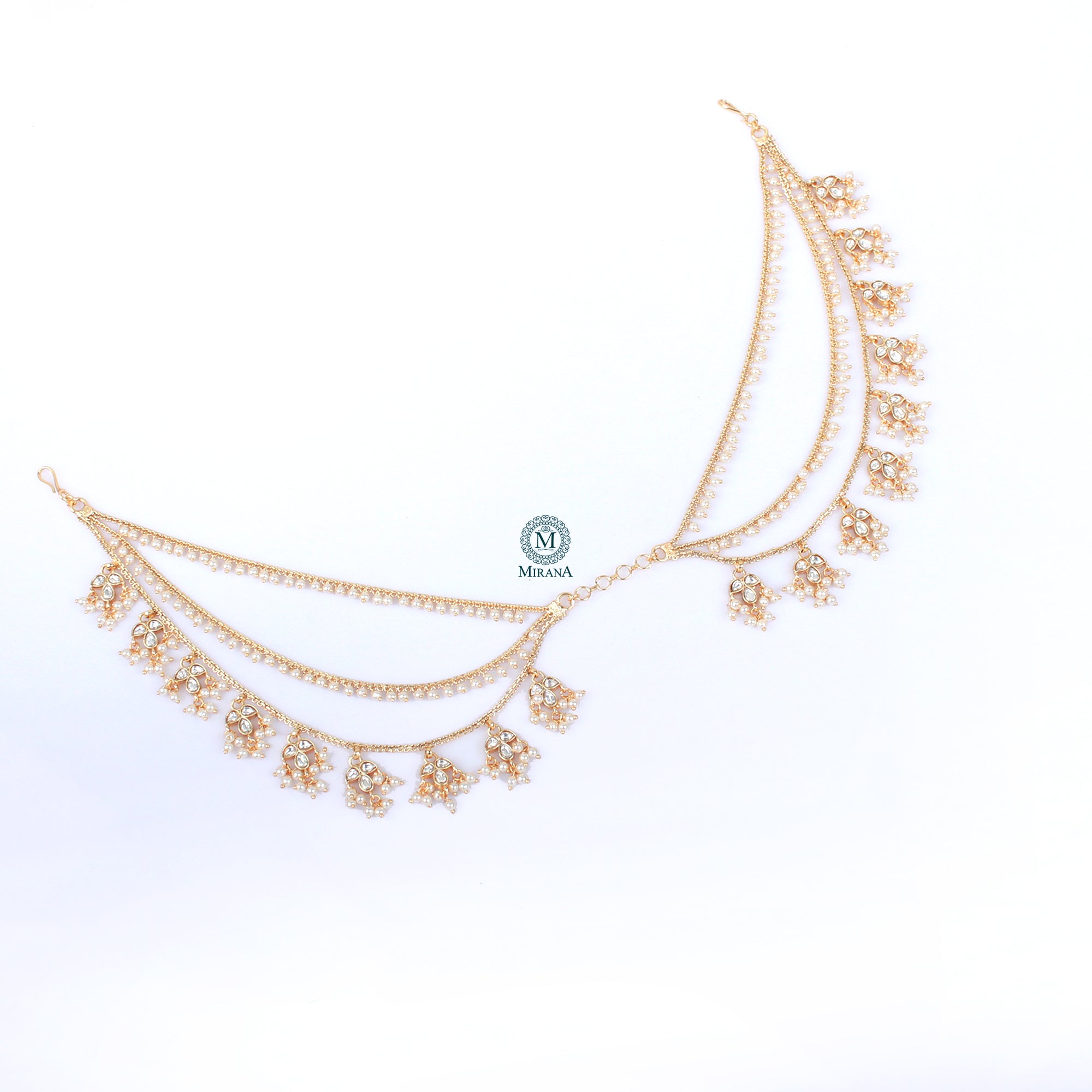 Saanvi Pearl Polki Designer Hairpin