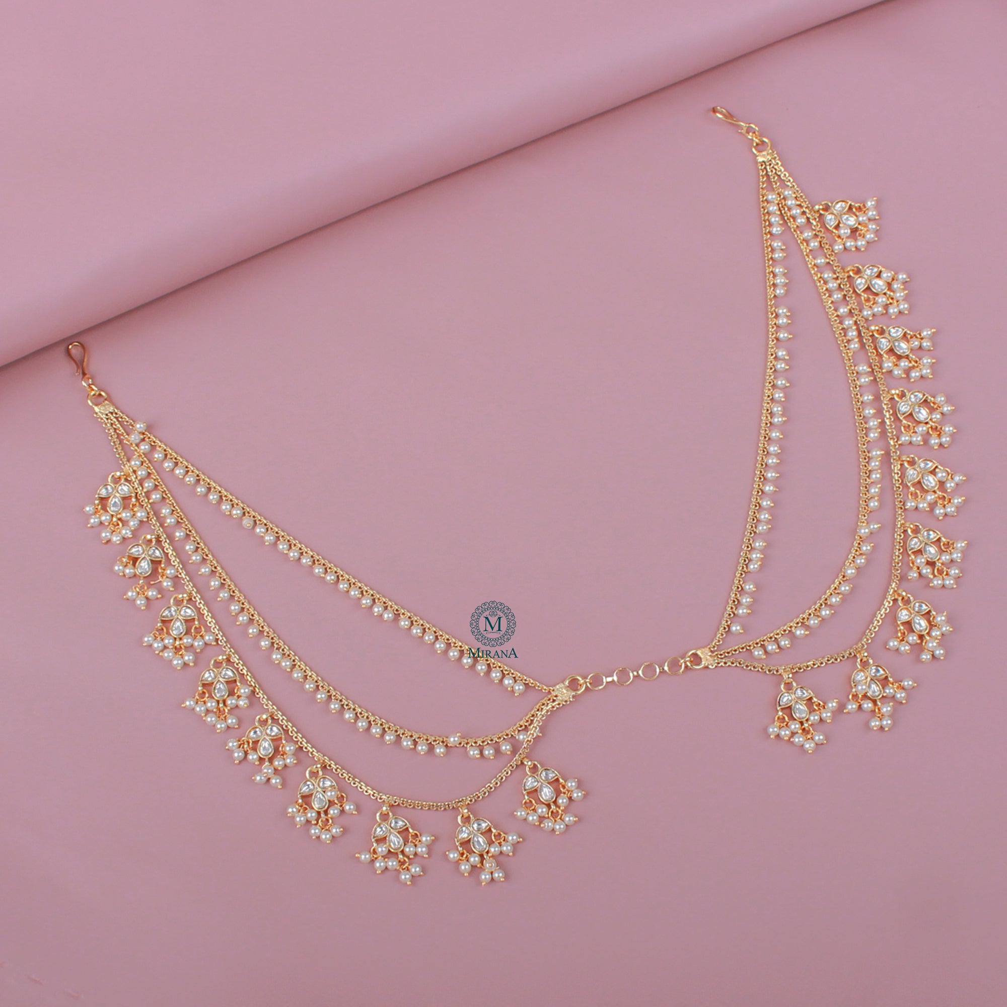 Saanvi Pearl Polki Designer Hairpin