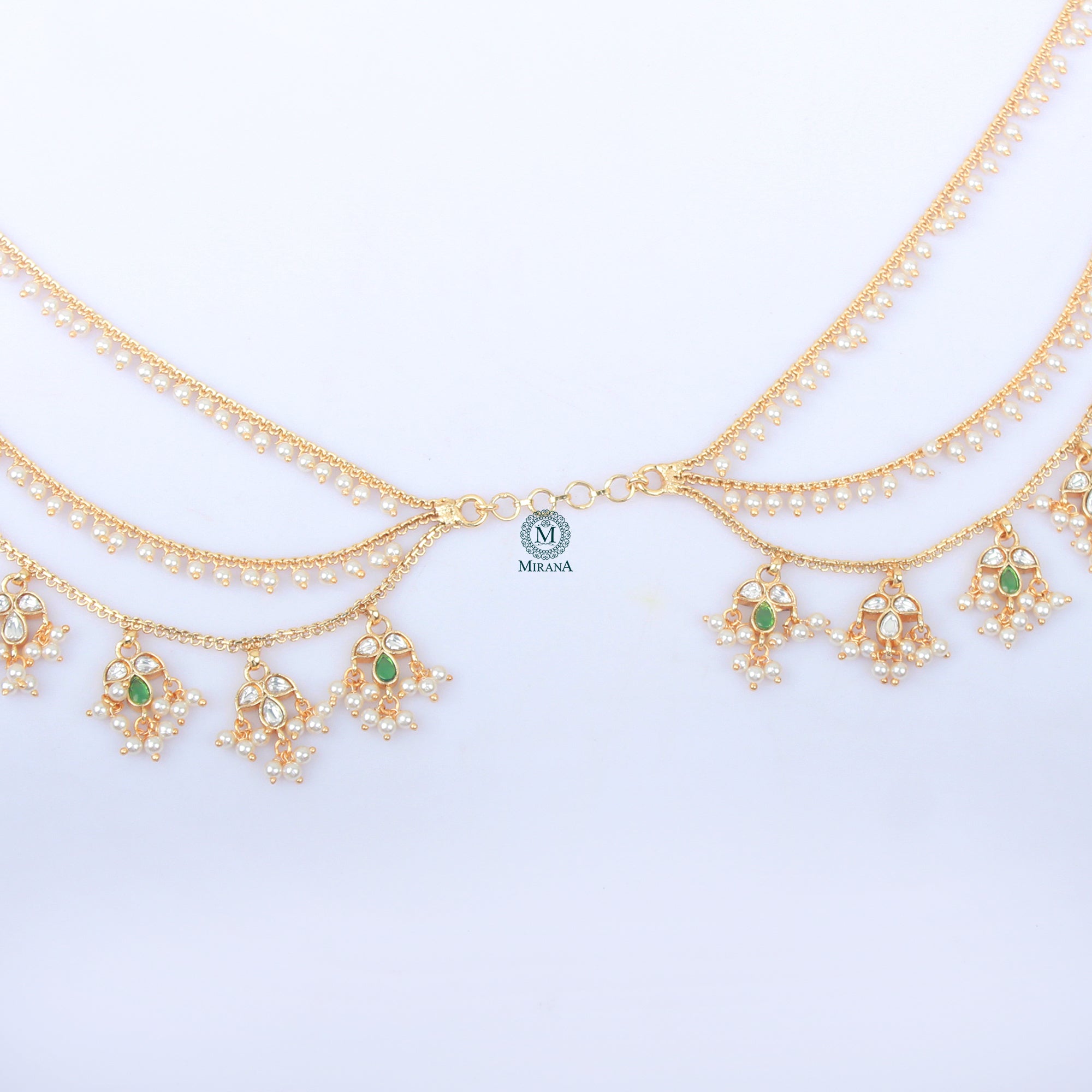 Saanvi Green Polki Designer Hairpin