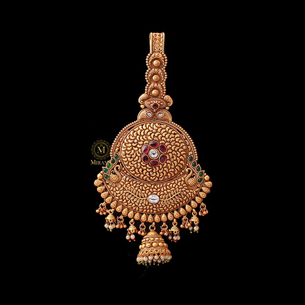 Jivika Ruby Green Antique Designer Satka