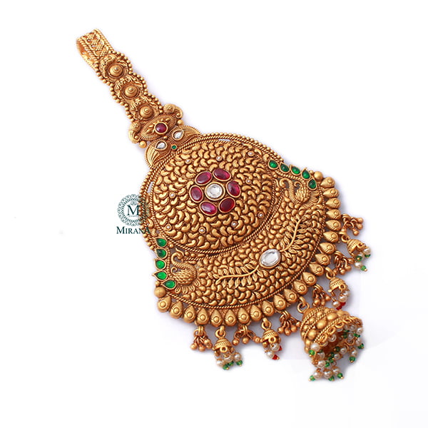 Jivika Ruby Green Antique Designer Satka