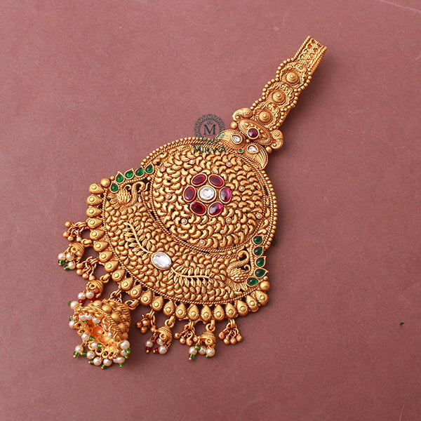 Jivika Ruby Green Antique Designer Satka