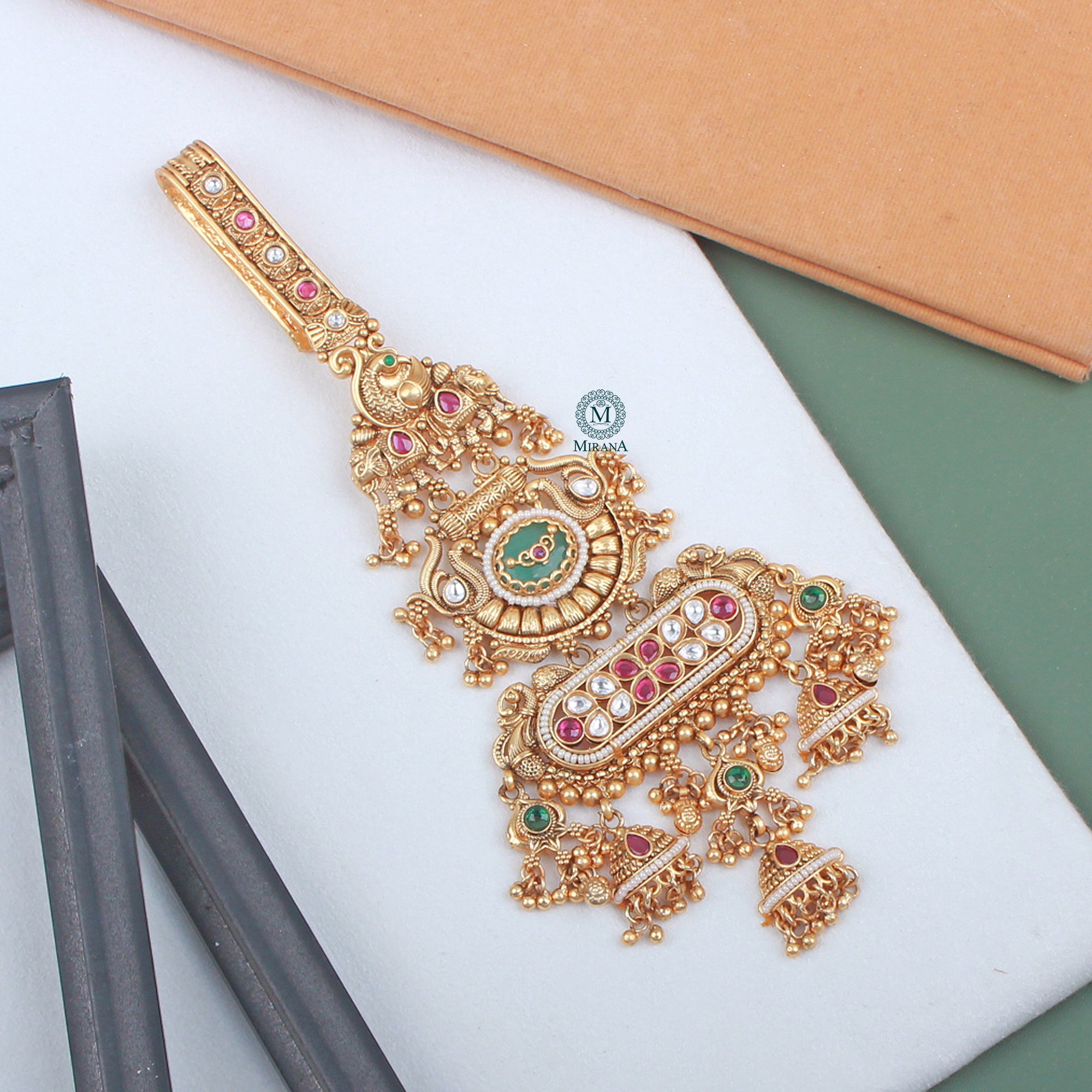 Gitika Ruby Green Antique Satka