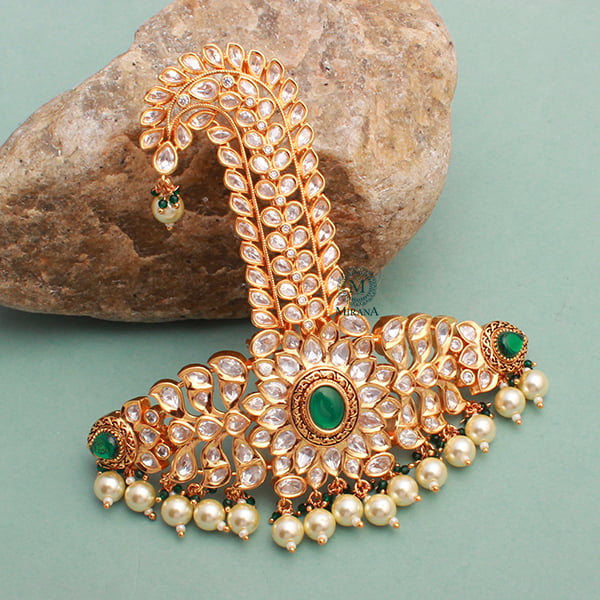 Brahma Emerald Green Polki Designer Kalangi