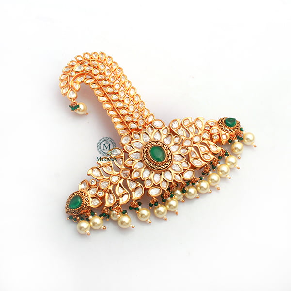 Brahma Emerald Green Polki Designer Kalangi