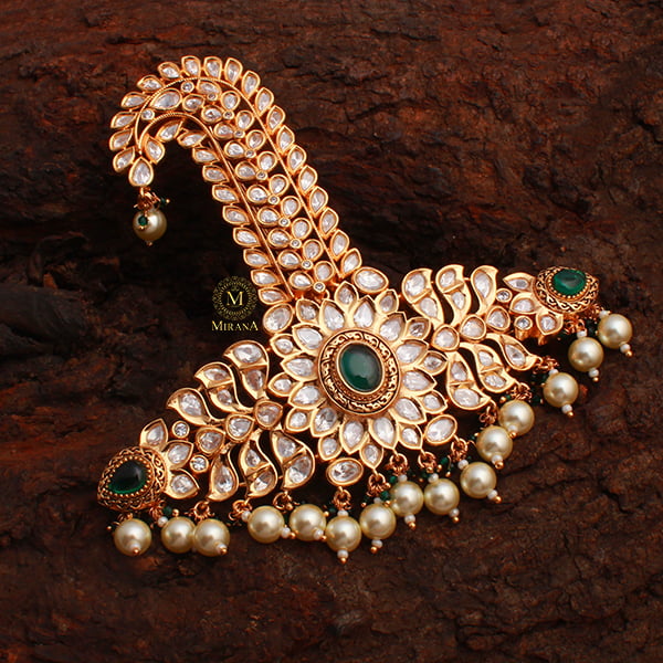 Brahma Emerald Green Polki Designer Kalangi