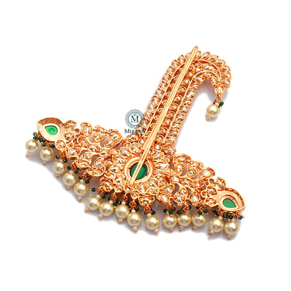 Brahma Emerald Green Polki Designer Kalangi