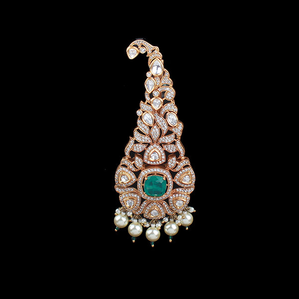 Yuvraj Emerald Green Polki Designer Kalangi