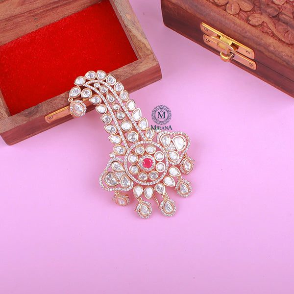 Naman Pink Polki Designer Kalangi