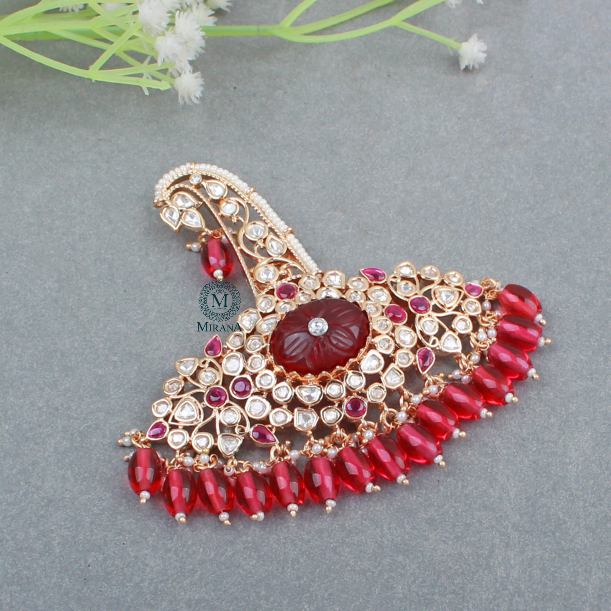 Abhinav Ruby Polki Designer Kalangi
