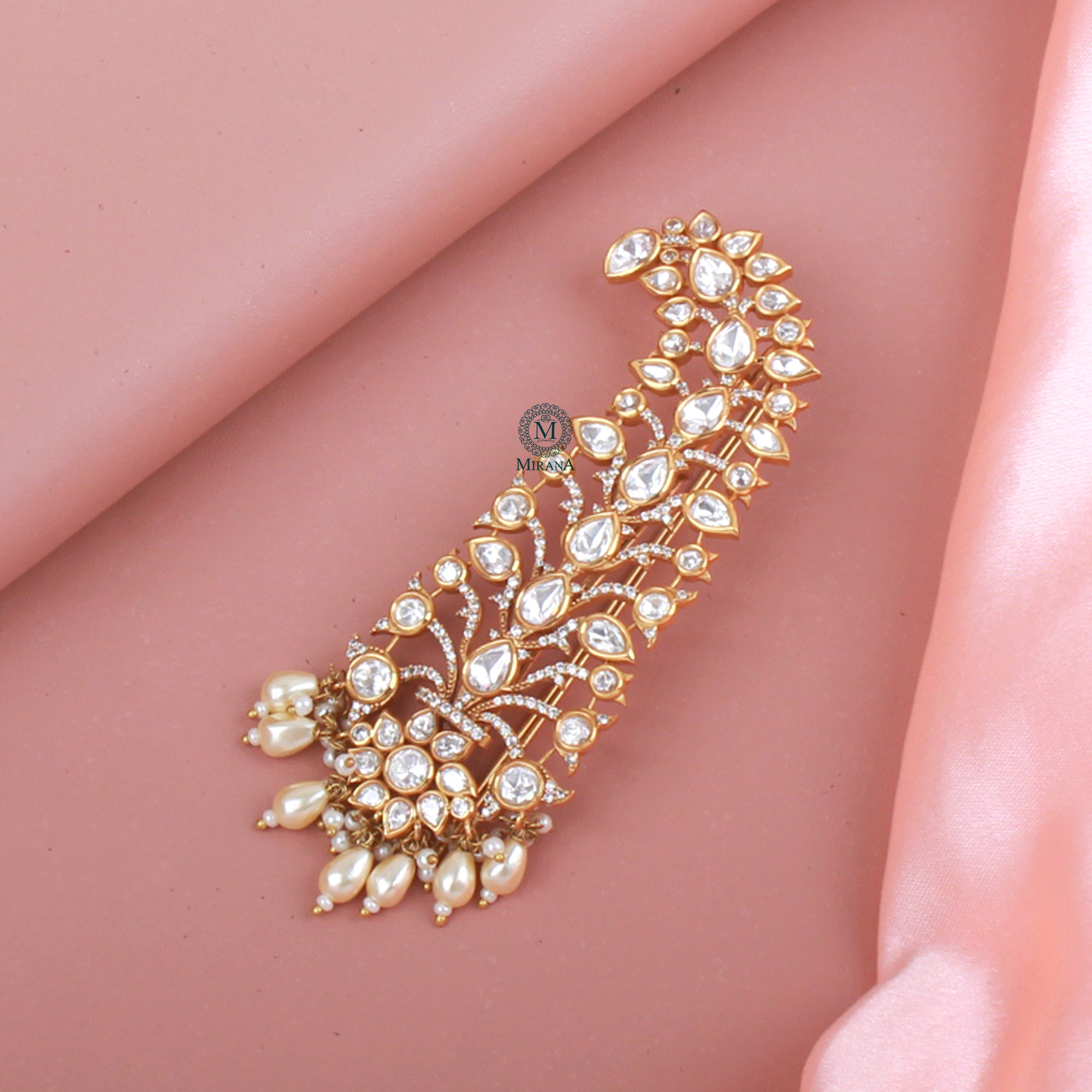 Tushar Pearl Polki Designer Kalangi