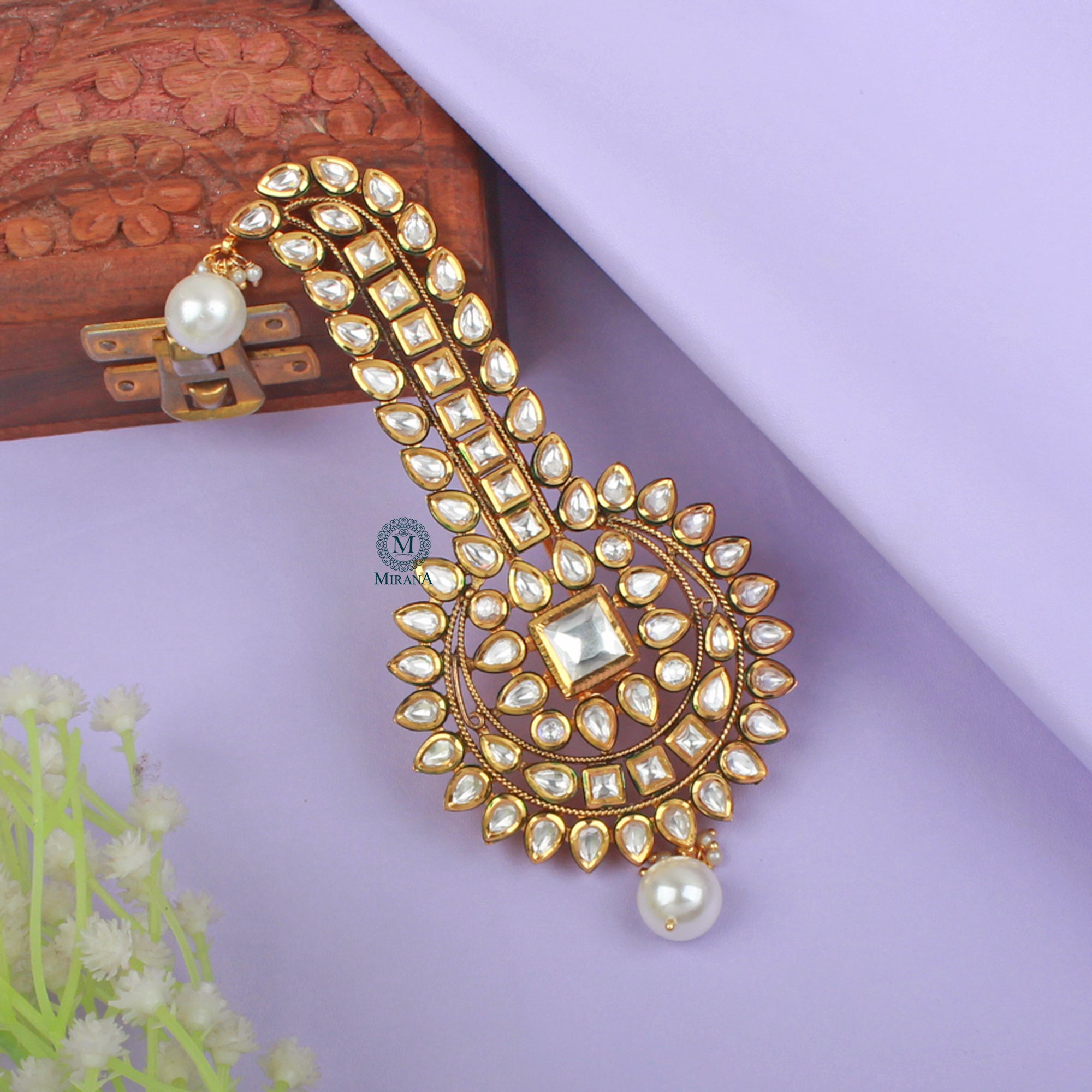 Shiva Pearl Polki Designer Kalangi