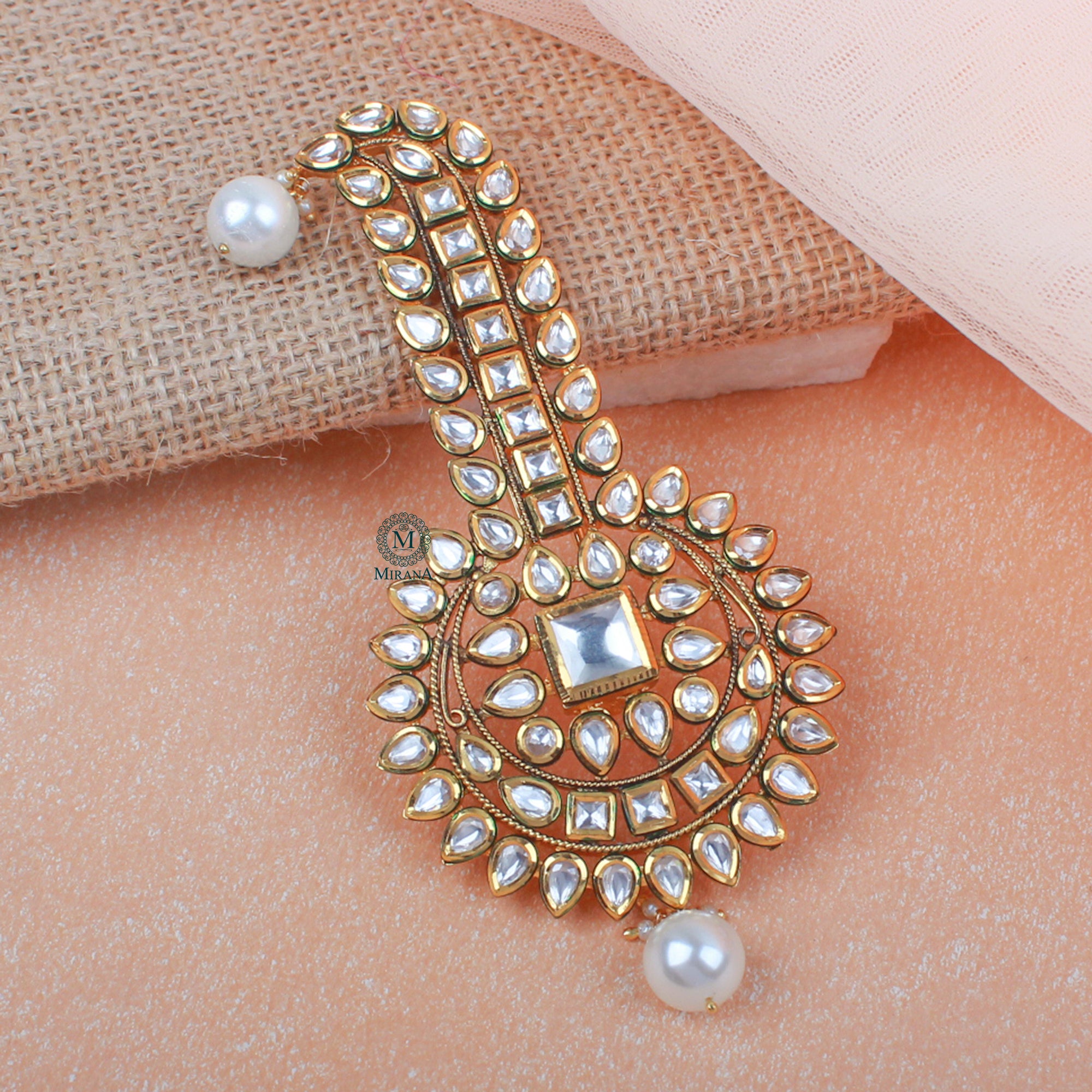 Shiva Pearl Polki Designer Kalangi