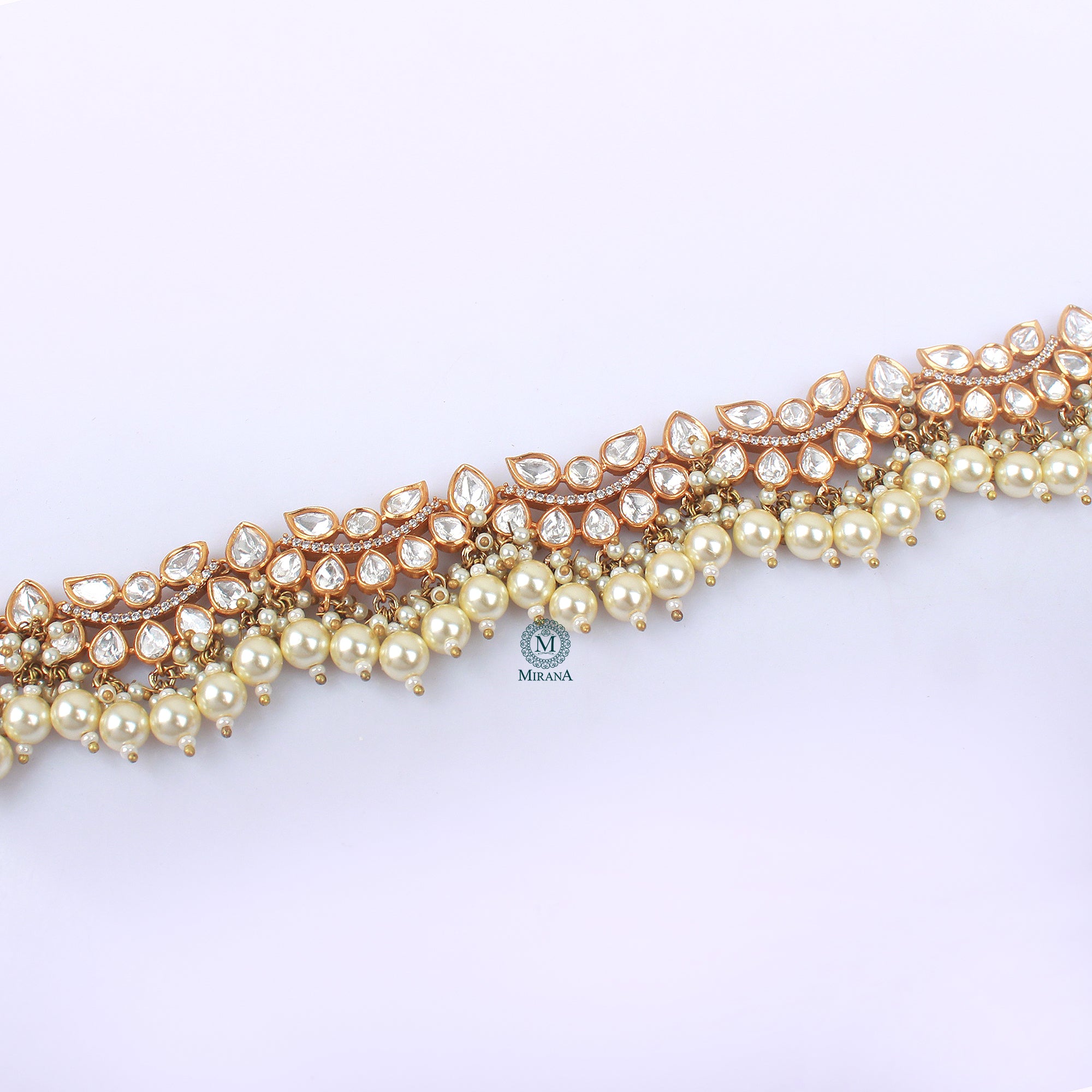 Nihita Pearl Polki Designer Mathapatti