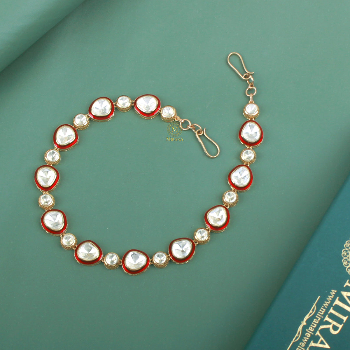 Radhika Ruby Moissanite Polki Sheeshpatti