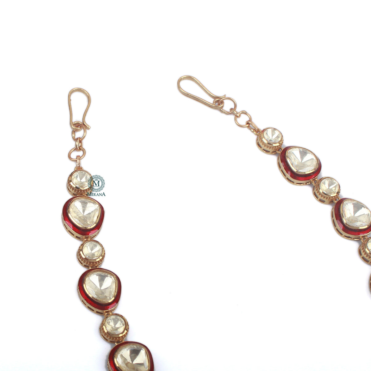 Radhika Ruby Moissanite Polki Sheeshpatti