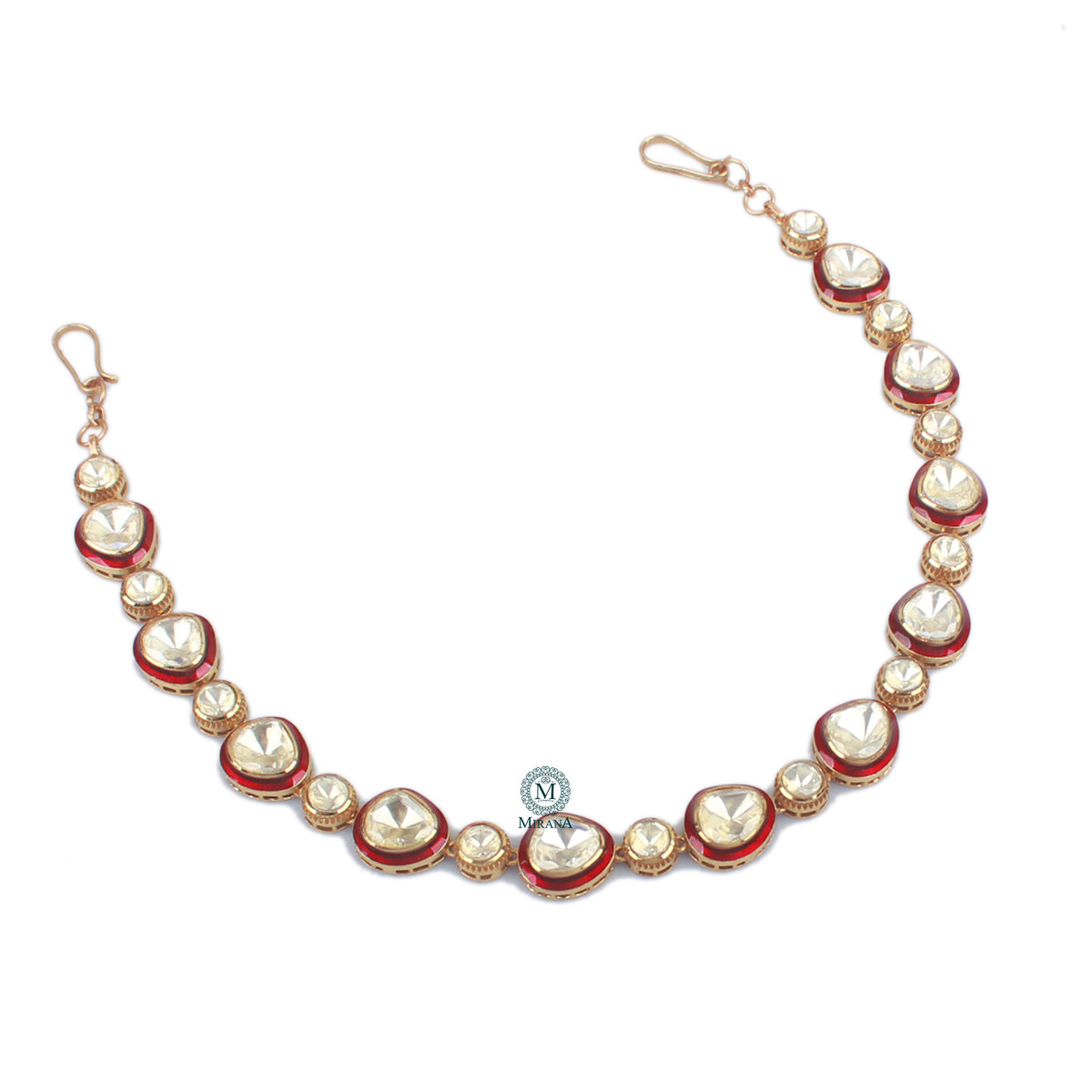 Radhika Ruby Moissanite Polki Sheeshpatti