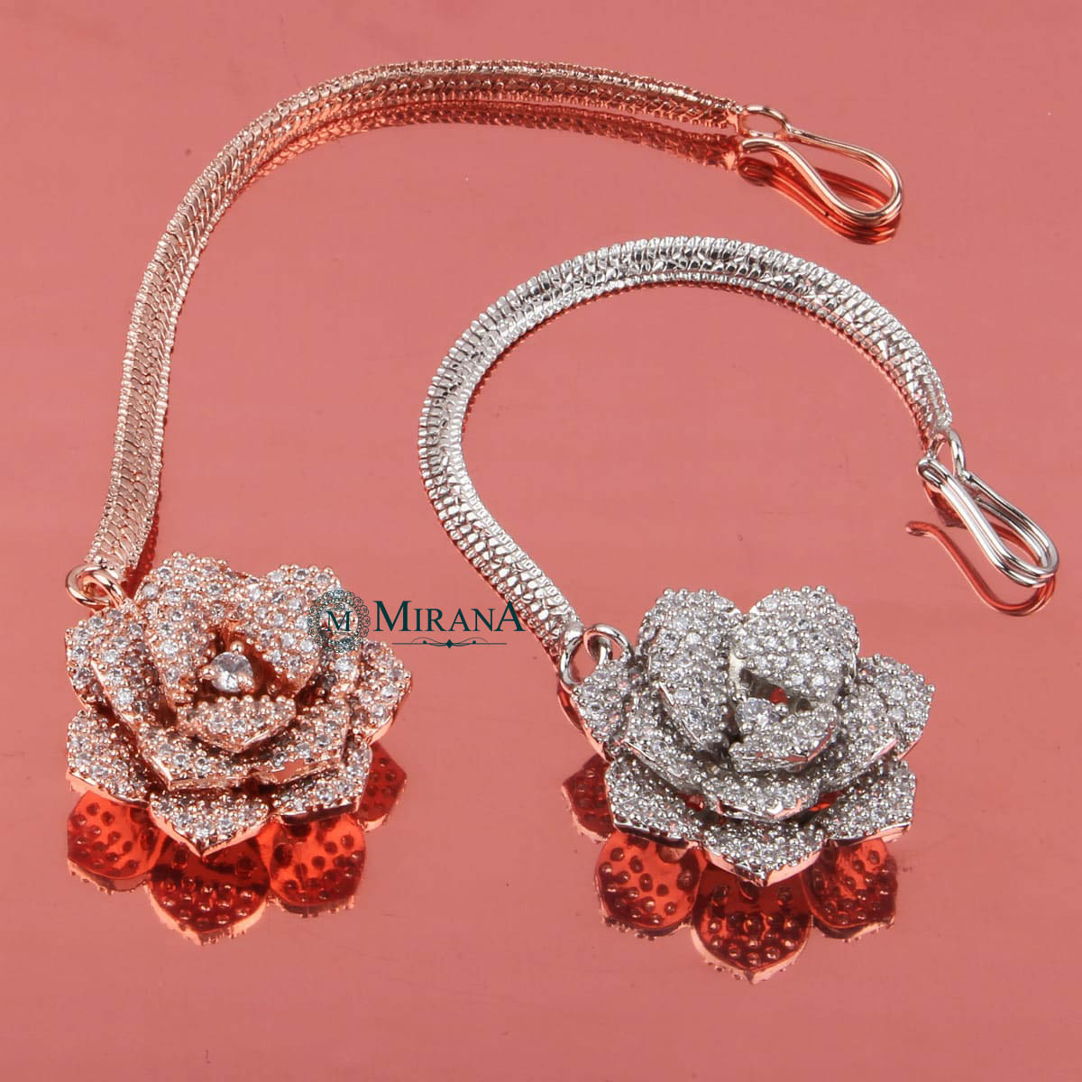 Dual Tone Flower Maangtika