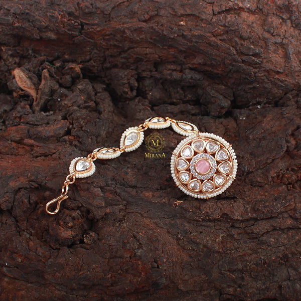 Akshita Pastel Pink Polki Designer Bodla