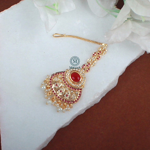 Revati Ruby Jadau Designer Maangtika