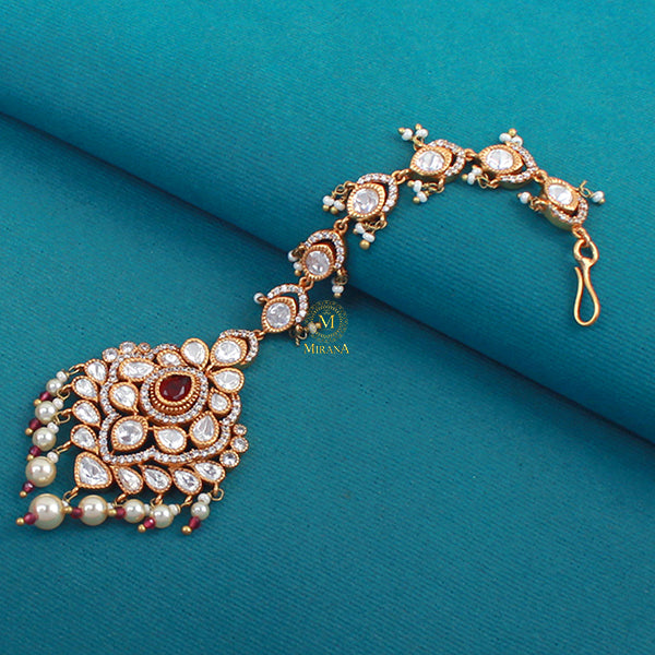 Ishanya Ruby Polki Designer Maangtika