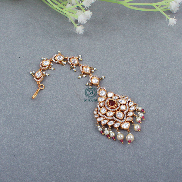 Ishanya Ruby Polki Designer Maangtika