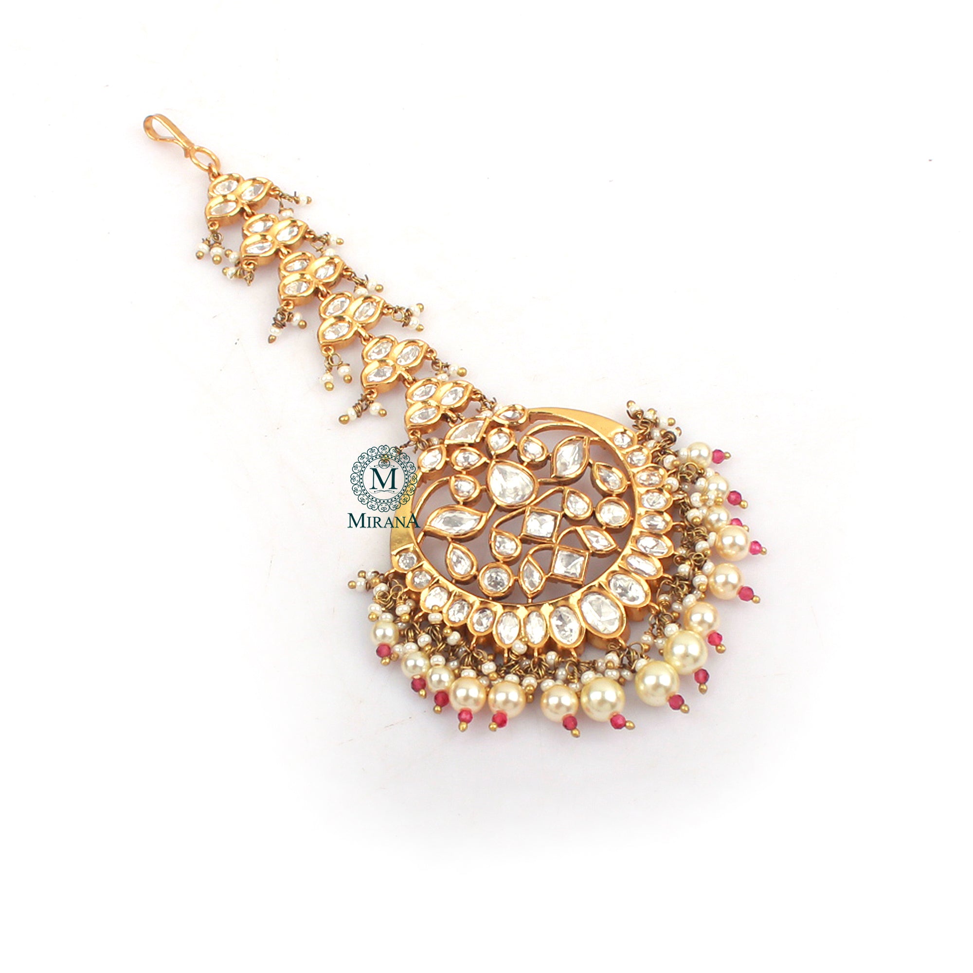 Shriya Ruby Polki Designer Maangtika