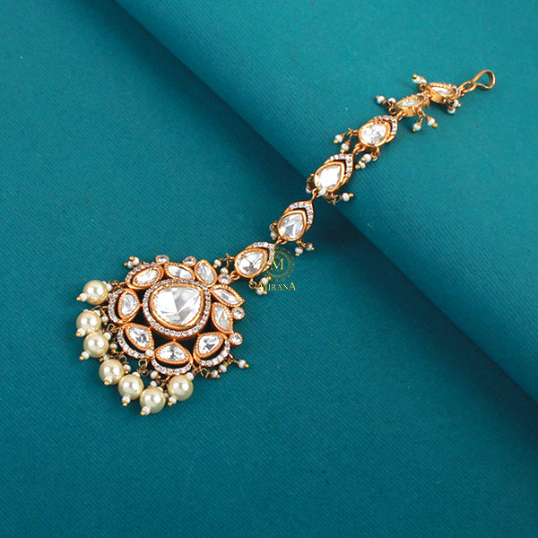 Sitara Pearl Polki Designer Maangtika