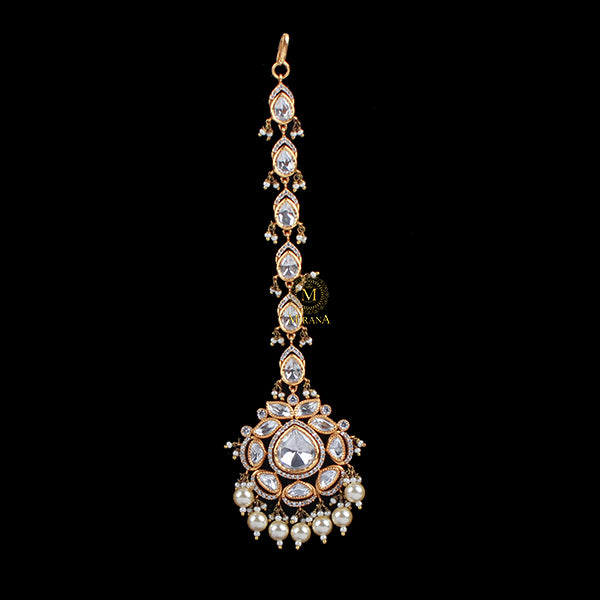 Sitara Pearl Polki Designer Maangtika
