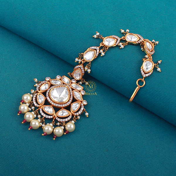 Sitara Ruby Polki Designer Maangtika