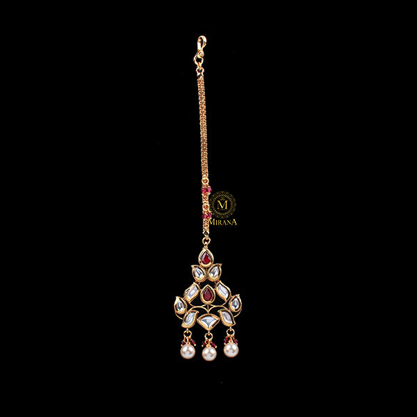 Kaniksha Ruby Polki Designer Maangtika
