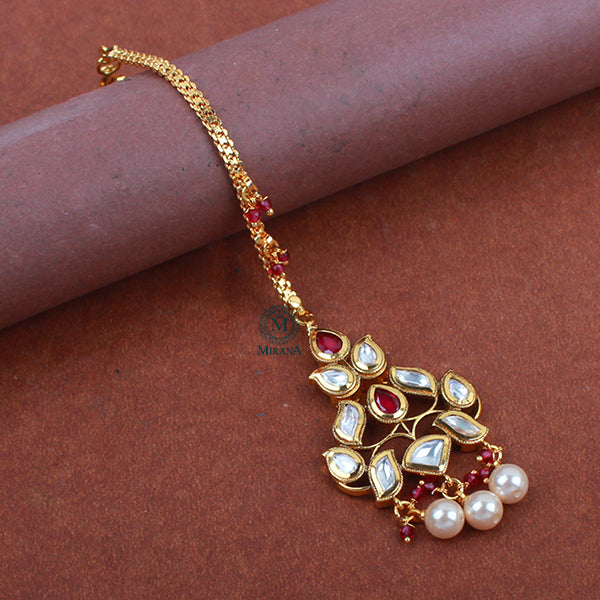 Kaniksha Ruby Polki Designer Maangtika