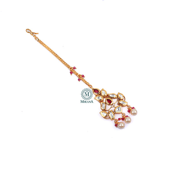 Kaniksha Ruby Polki Designer Maangtika
