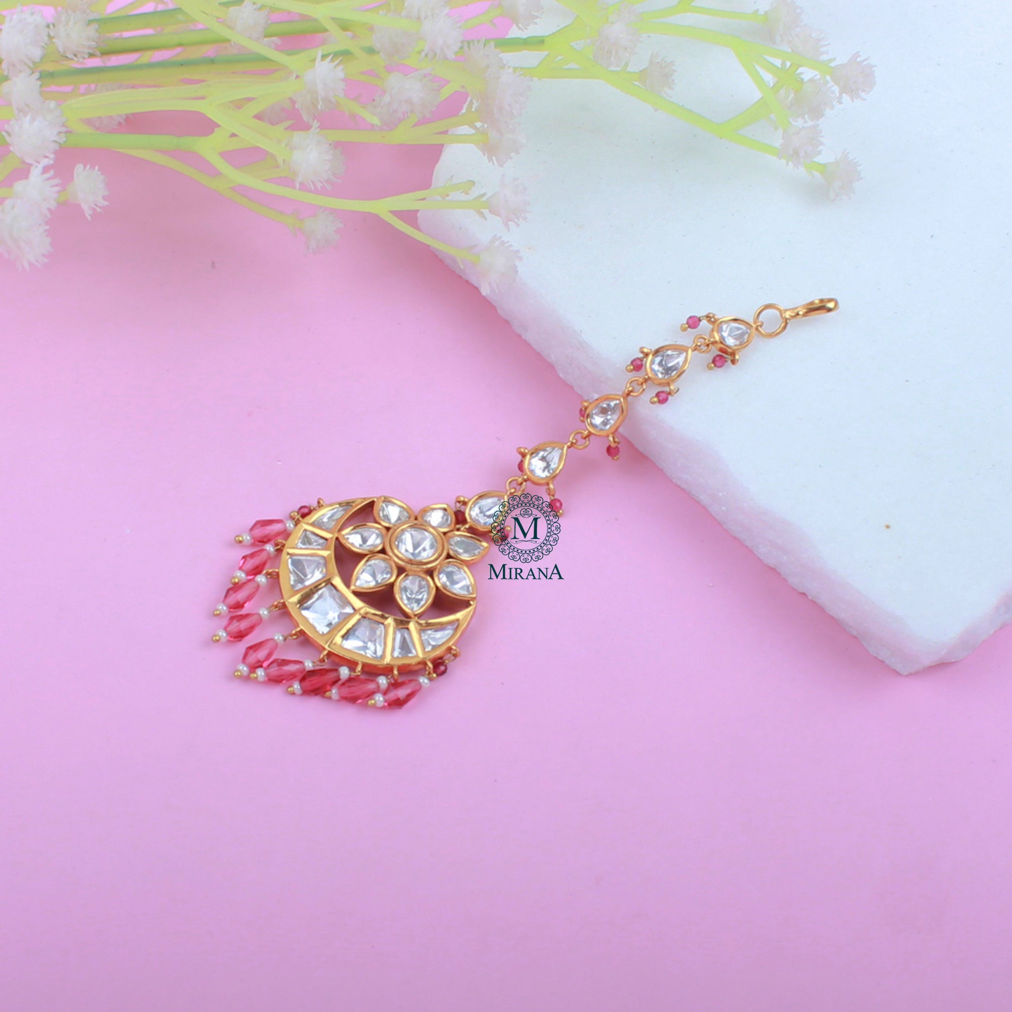 Supriya Ruby Polki Designer Maangtika