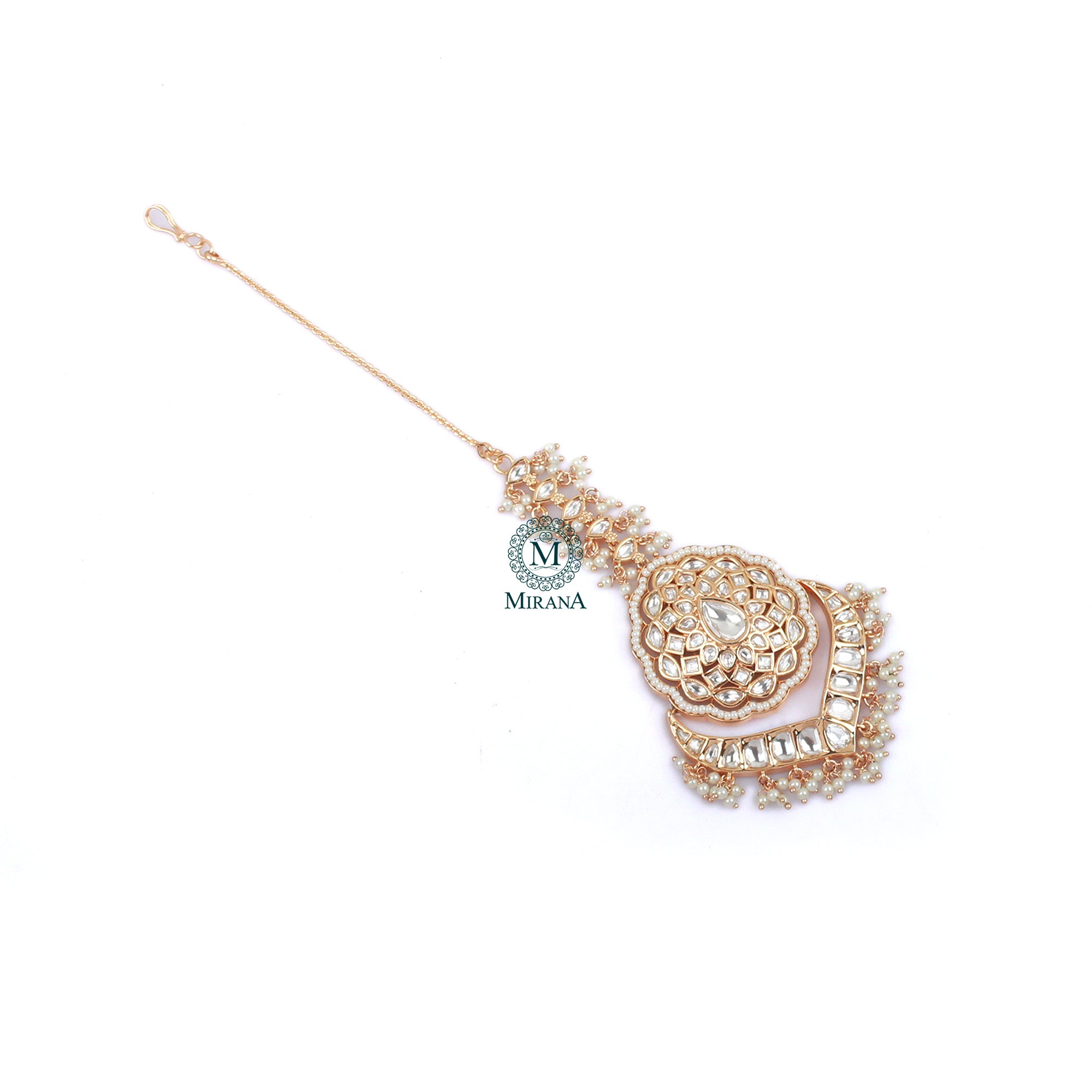 Kanishka Pearl Polki Designer Maangtika
