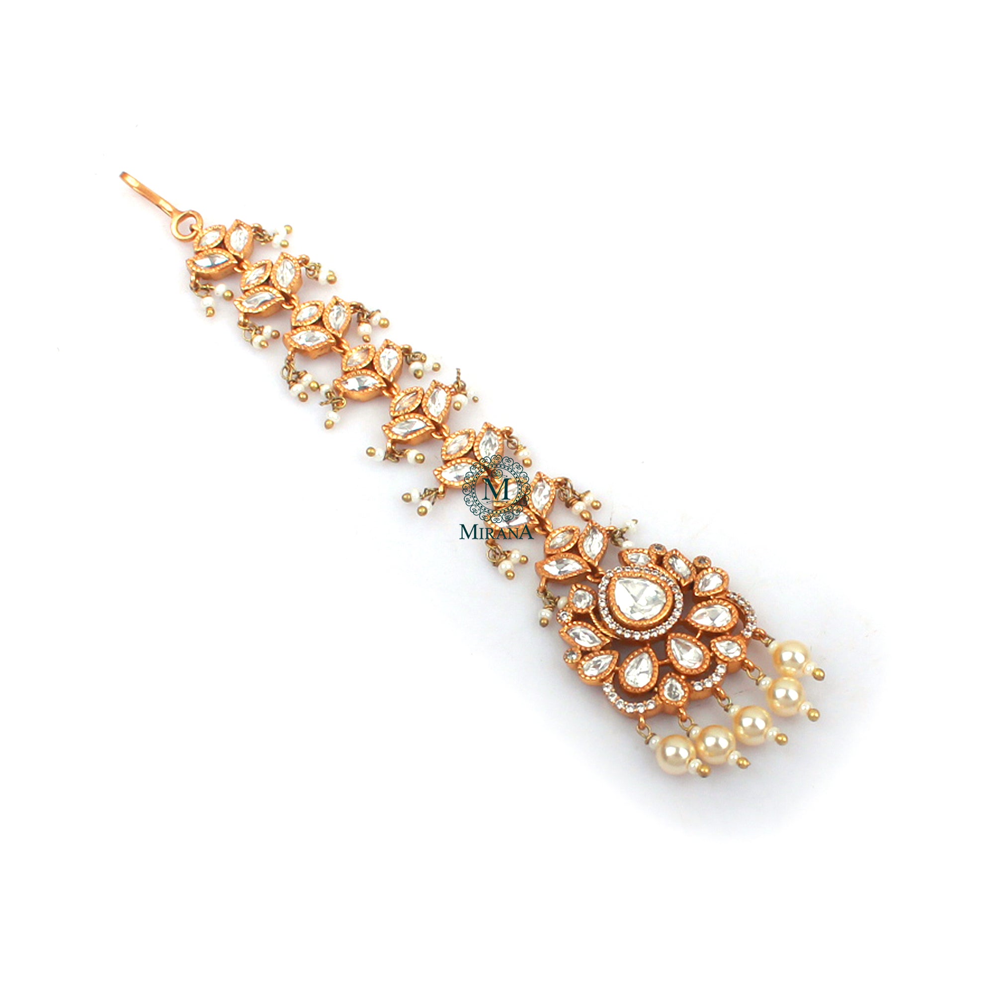 Shivika Pearl Polki Designer Maangtika