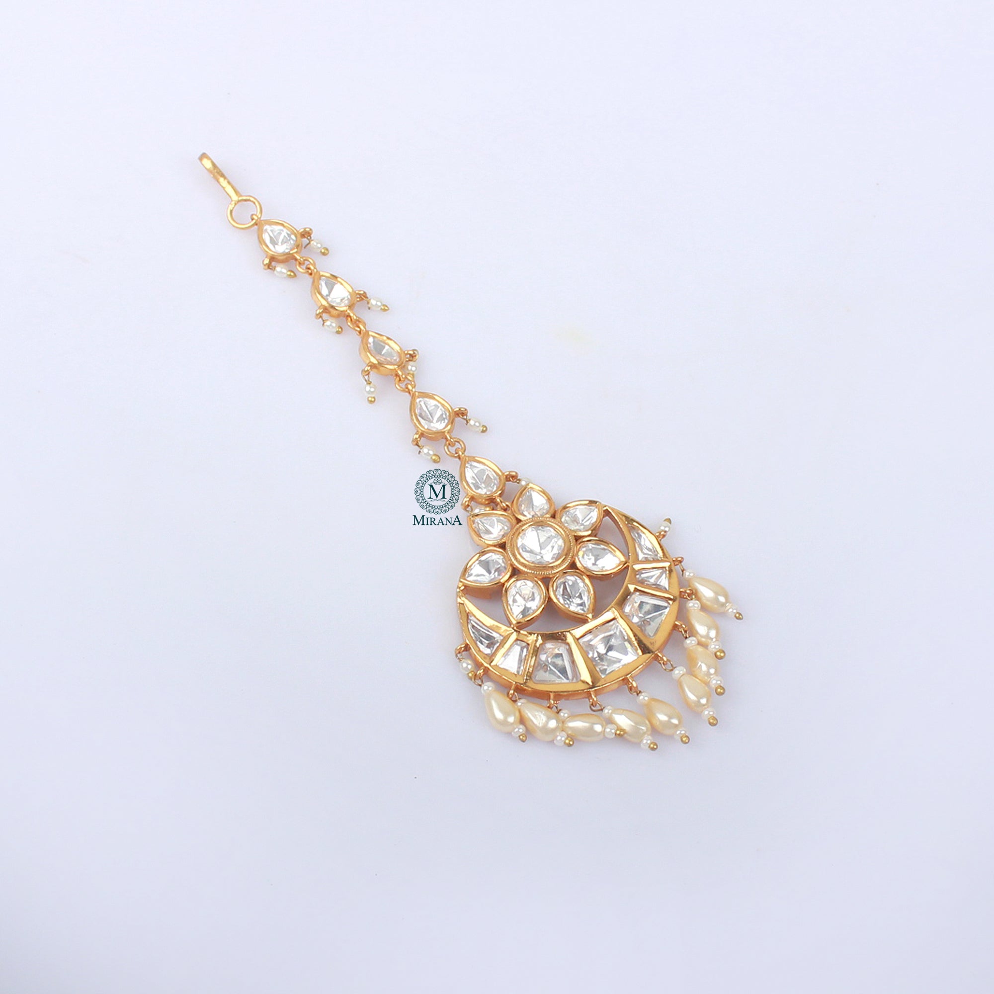 Supriya Pearl Polki Designer Maangtika