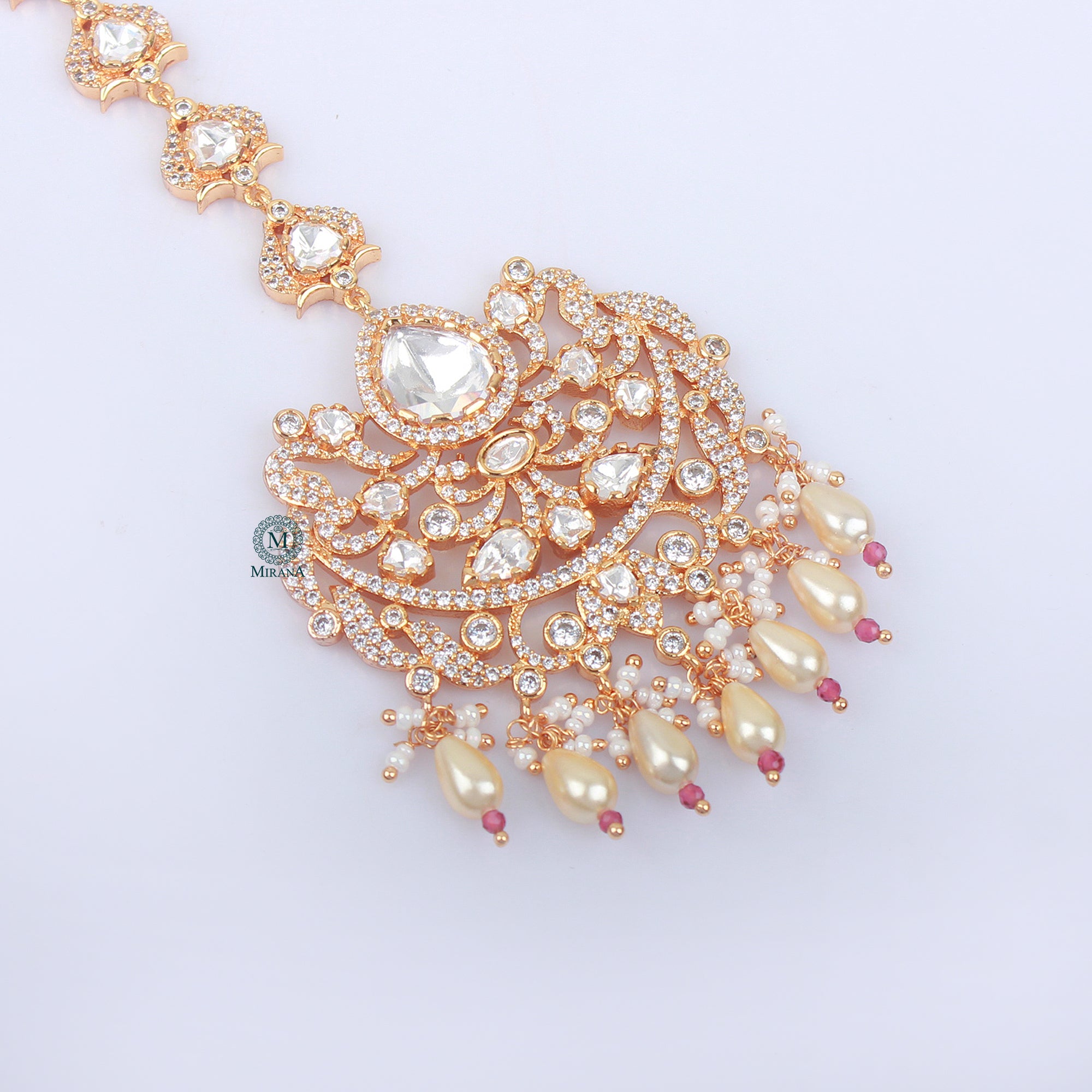 Adrika Pearl Polki Designer Maangtika