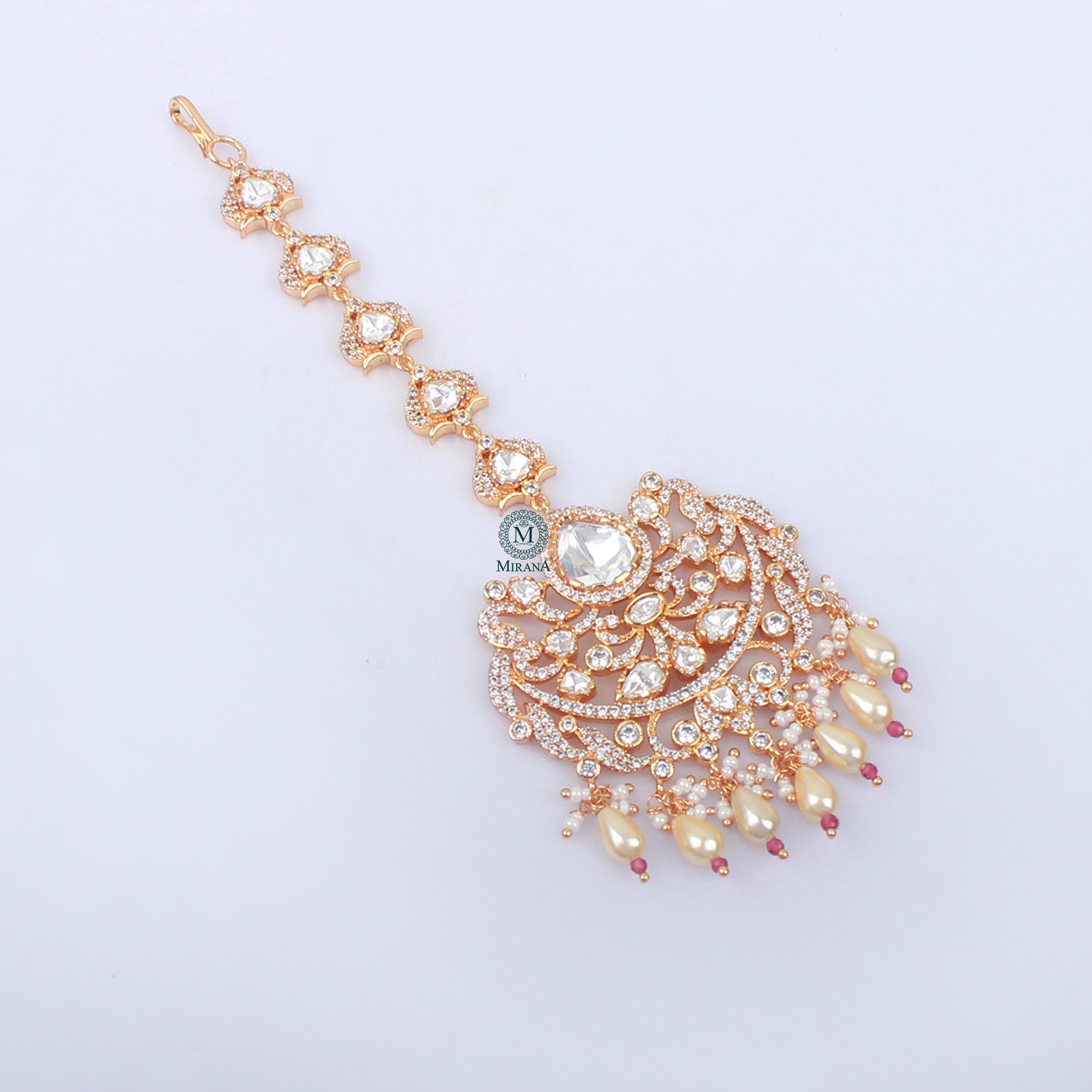 Adrika Pearl Polki Designer Maangtika