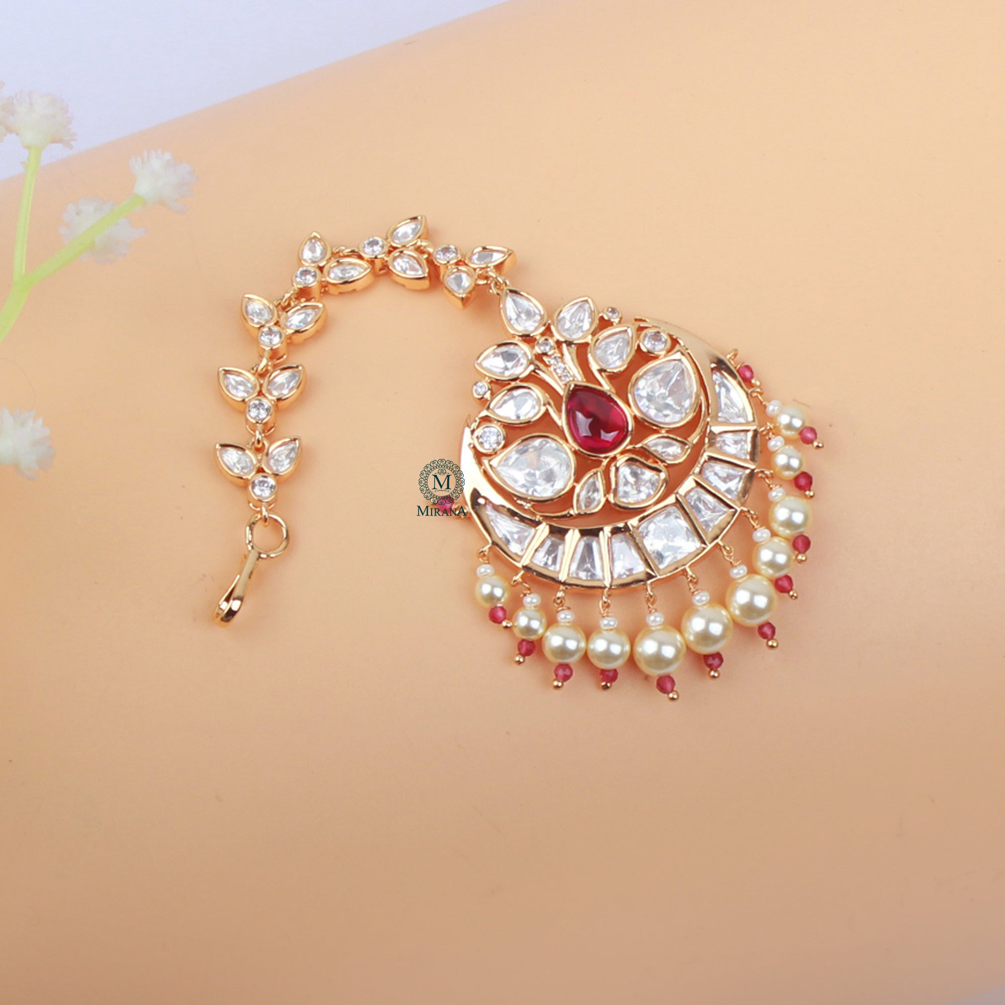 Amrai Ruby Polki Designer Tika