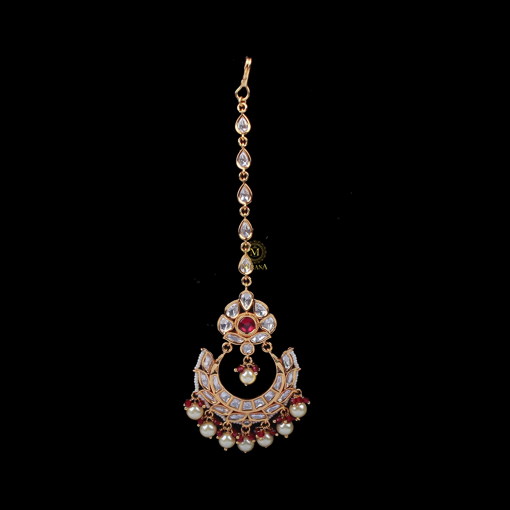 Mishti Pearl Polki Maangtika