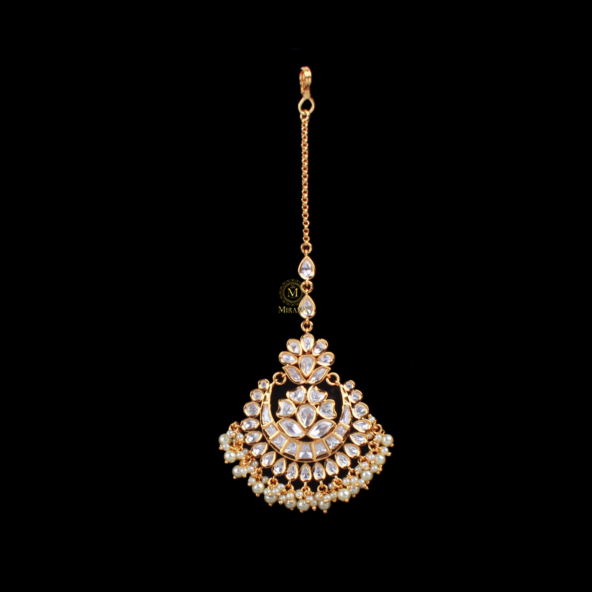 Anishi Pearl Polki Designer Maangtika