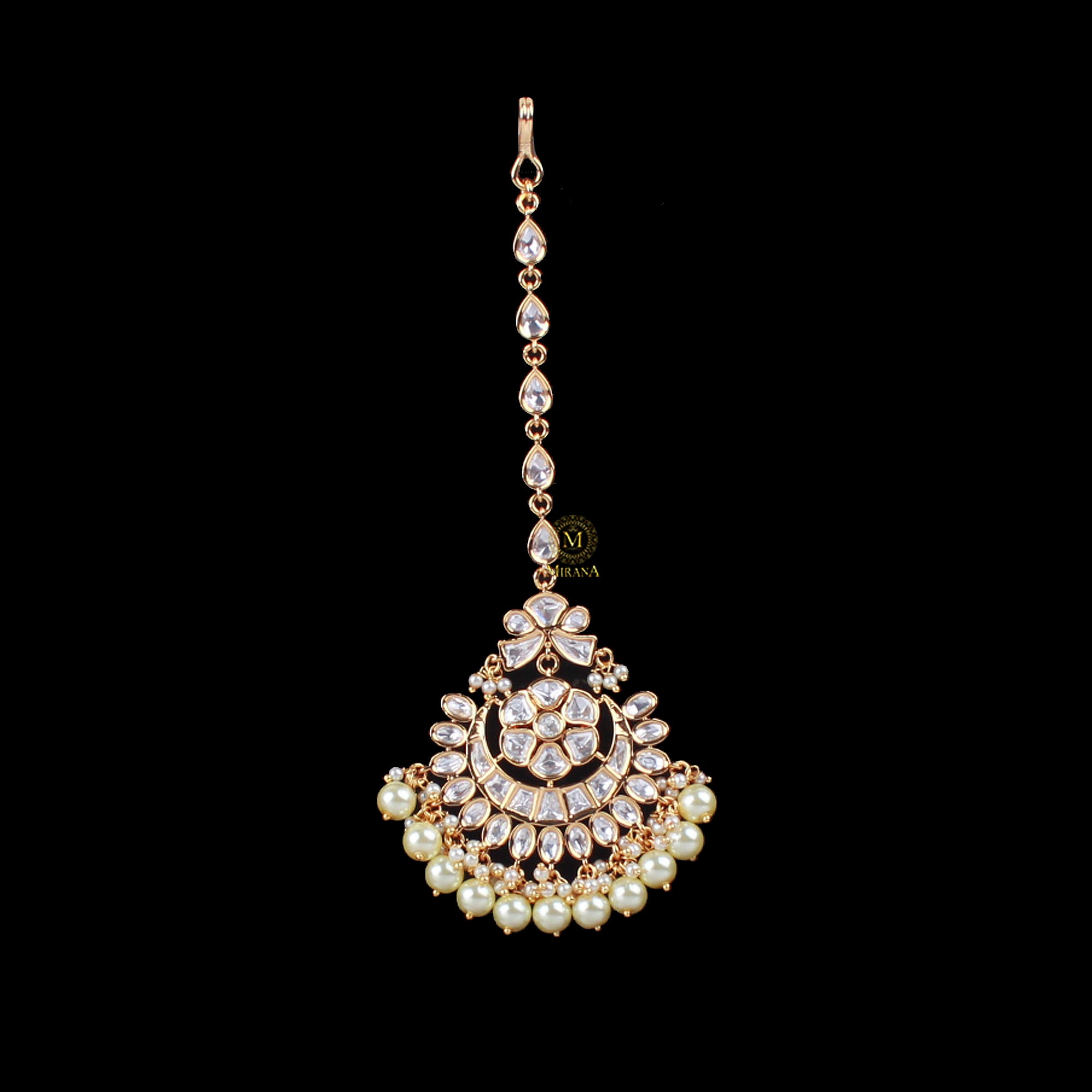 Purva Pearl Polki Designer Maangtika