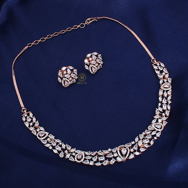 Tossed Necklace Set With Small Studs