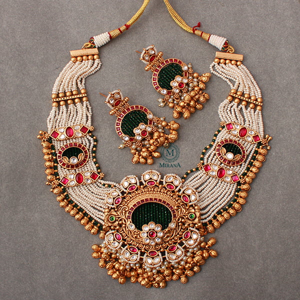 Mrinali Multi Colour Antique Necklace Set