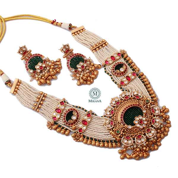 Mrinali Multi Colour Antique Necklace Set