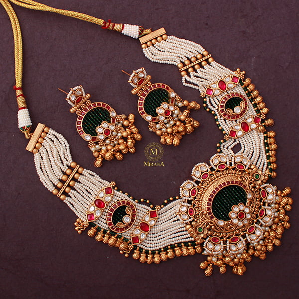 Mrinali Multi Colour Antique Necklace Set