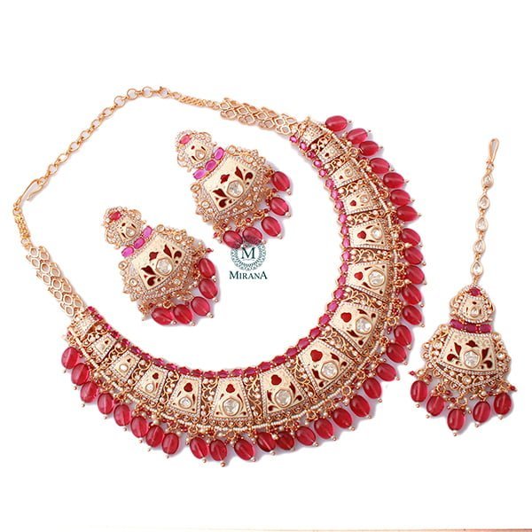 Shaniya Ruby Meenakari Polki Necklace Set